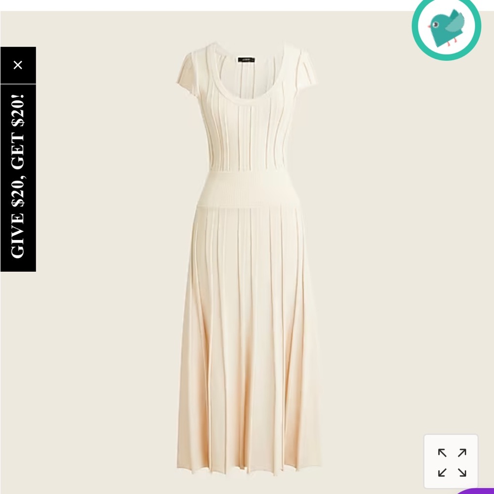 NWT J.crew ribbed skater dress size S. Color palest peach